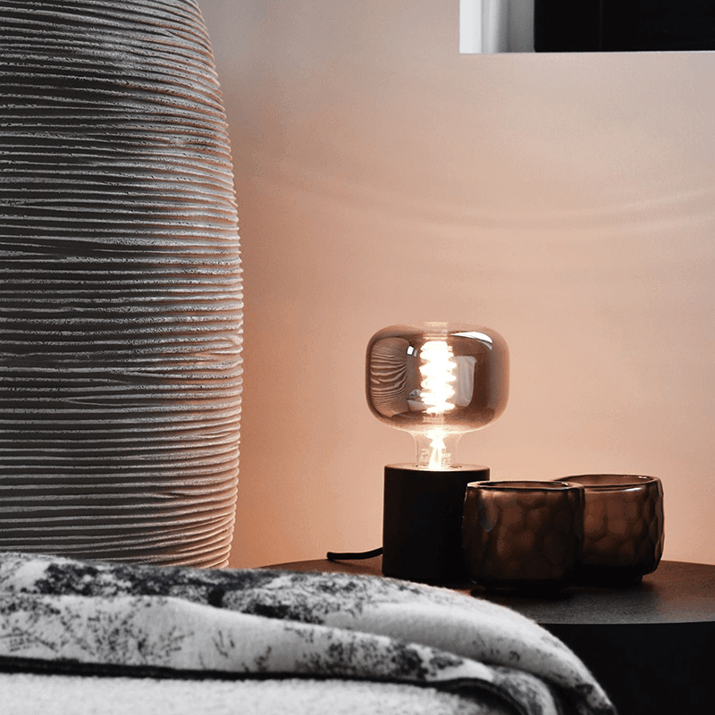 Calex Round Black Table Lamp E27 - Prisma Lighting