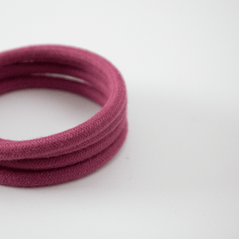 Prisma Burgundy 3 Core Round Electric Cable Covered by Cotton Solid Colour Fabric RC32