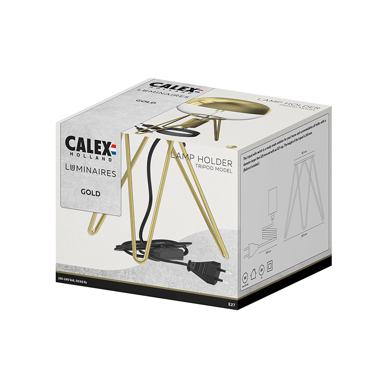 Calex Tripod Gold Table Lamp - Prisma Lighting