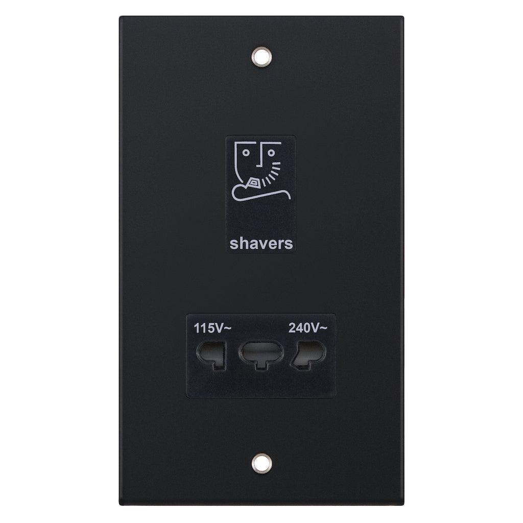 LGA Selectric Matt Black Dual Voltage Shaver Socket 230/115V DSL11-32 | 5M Range