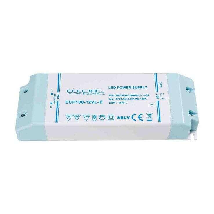Ecopac LED Driver 100W 24V Non-Dimmable ECP100-24VL-E Indoor Driver