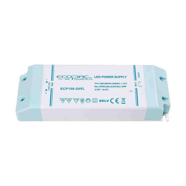 Ecopac LED Driver 150W 24V Non-Dimmable ECP150-24VL Indoor LED Driver