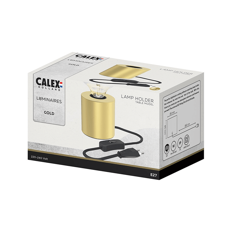 Calex Round Gold Table Lamp E27 - Prisma Lighting