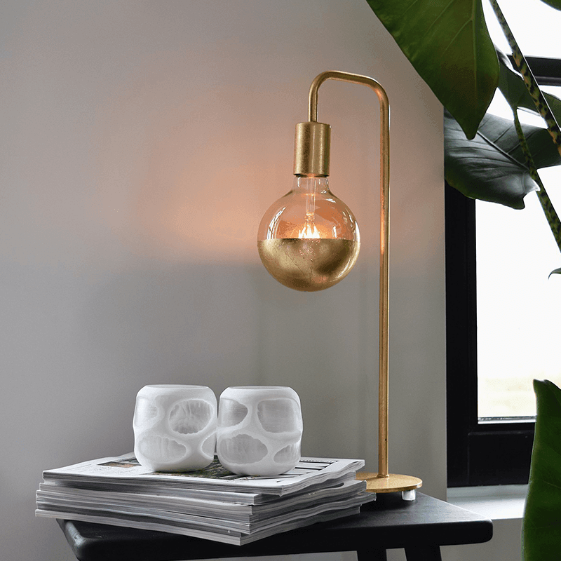 Gold Table Lamp - Calex 3001000100 U-line Gold Table Lamp