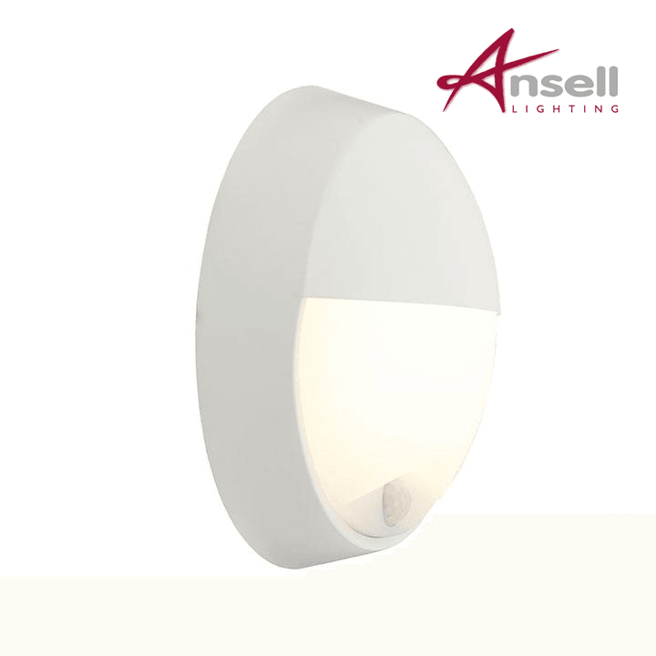 Ansell Helder LED CCT Circular Bulkhead 12.5W White PIR Eyelid AHELED/EW/PIR