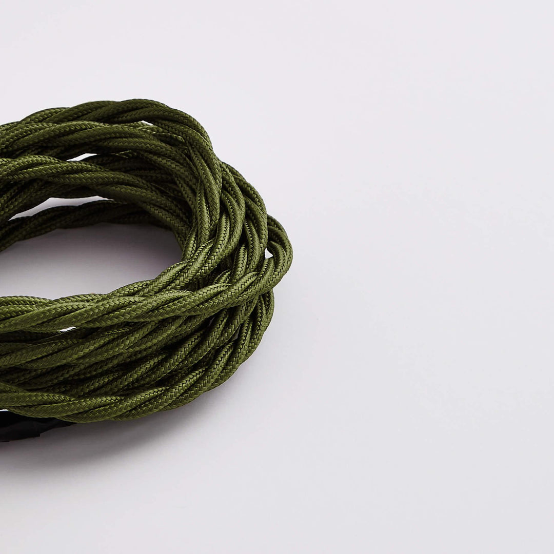 Prisma Khaki Green Fabric Cable Pendant 3 Core
