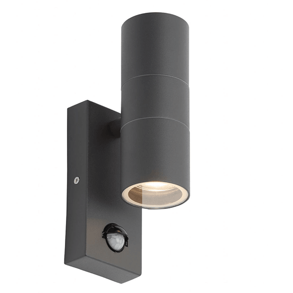 Up Down Light with PIR - Leto Anthracite PIR Up Down Wall Light