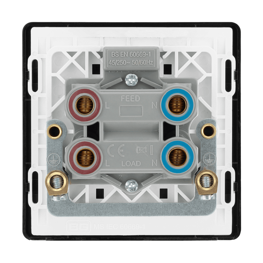 Evolve 45a Single Double Pole Switch, LED Indicator - Prisma Lighting