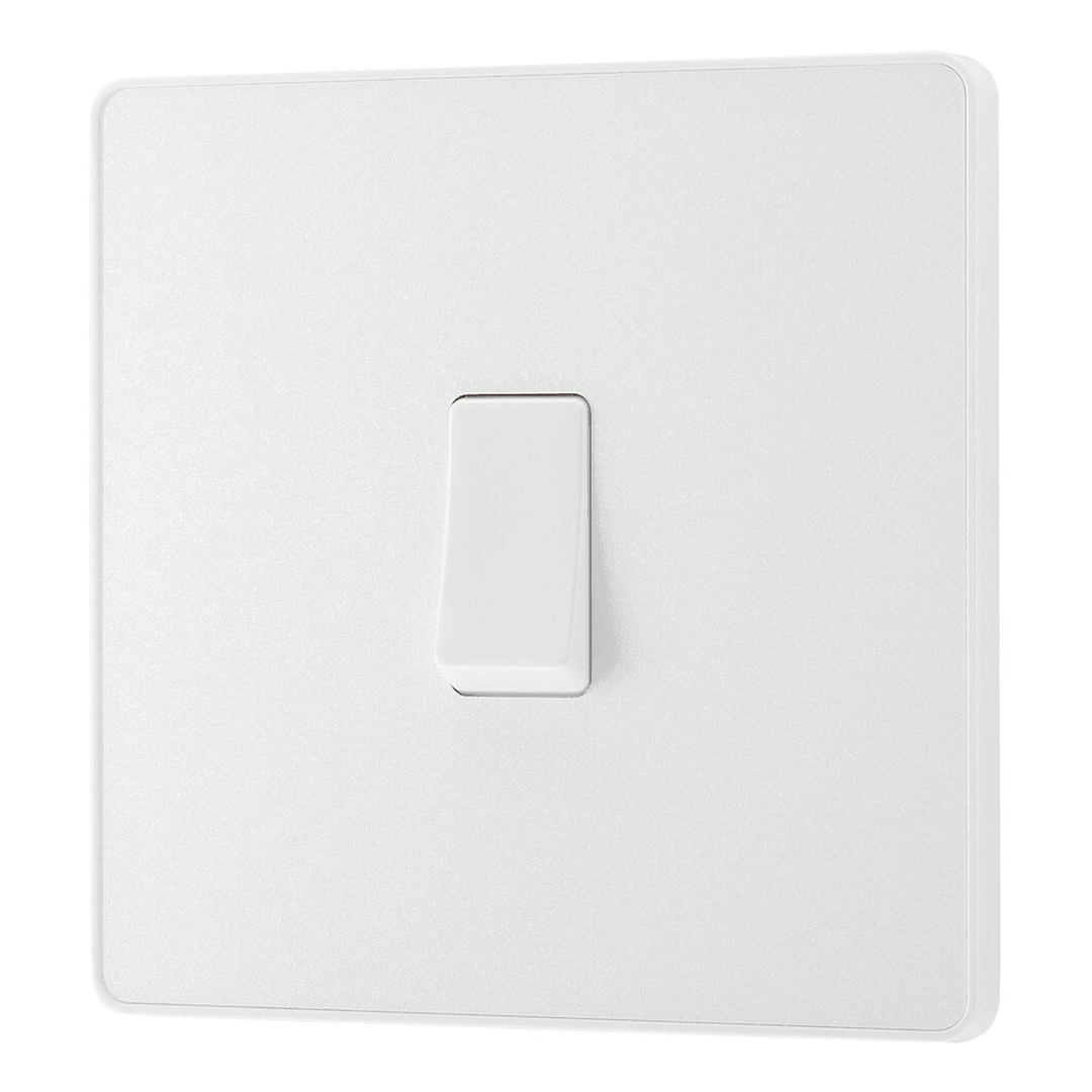 BG Evolve Pearlescent White Single Light Switch 20a 2 Way PCDCL12W-01
