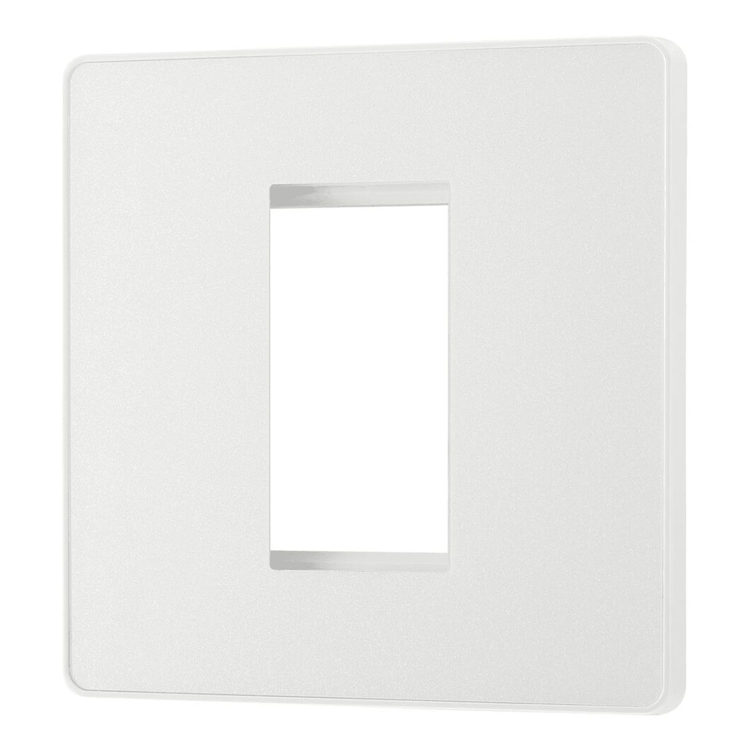 BG Evolve Pearlescent White Single Front Plate (25 X 50) PCDCLEMS1W-01
