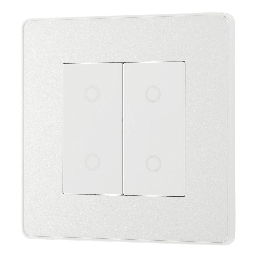 BG Evolve Pearlescent White 2G Touch Dimmer Switch 2 Way PCDCLTDM2W-01
