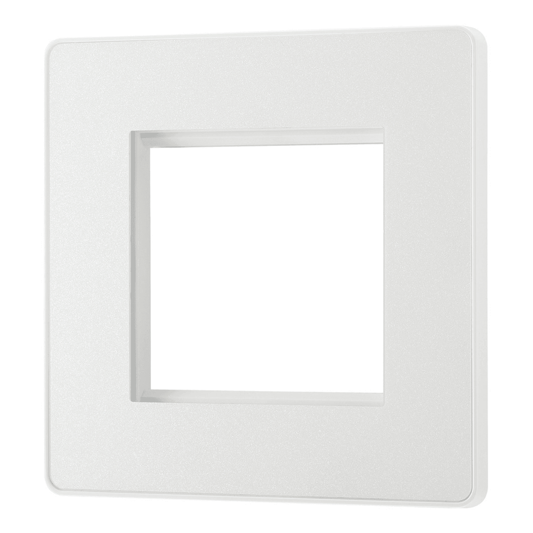 BG Evolve Twin Euro Front Plate (50 X 50) Pearlescent White PCDCLEMS2W-01