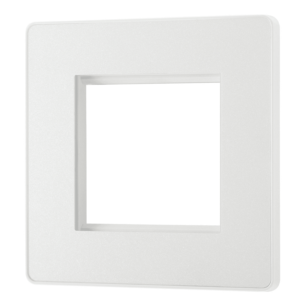 BG Evolve Twin Euro Front Plate (50 X 50) Pearlescent White PCDCLEMS2W-01