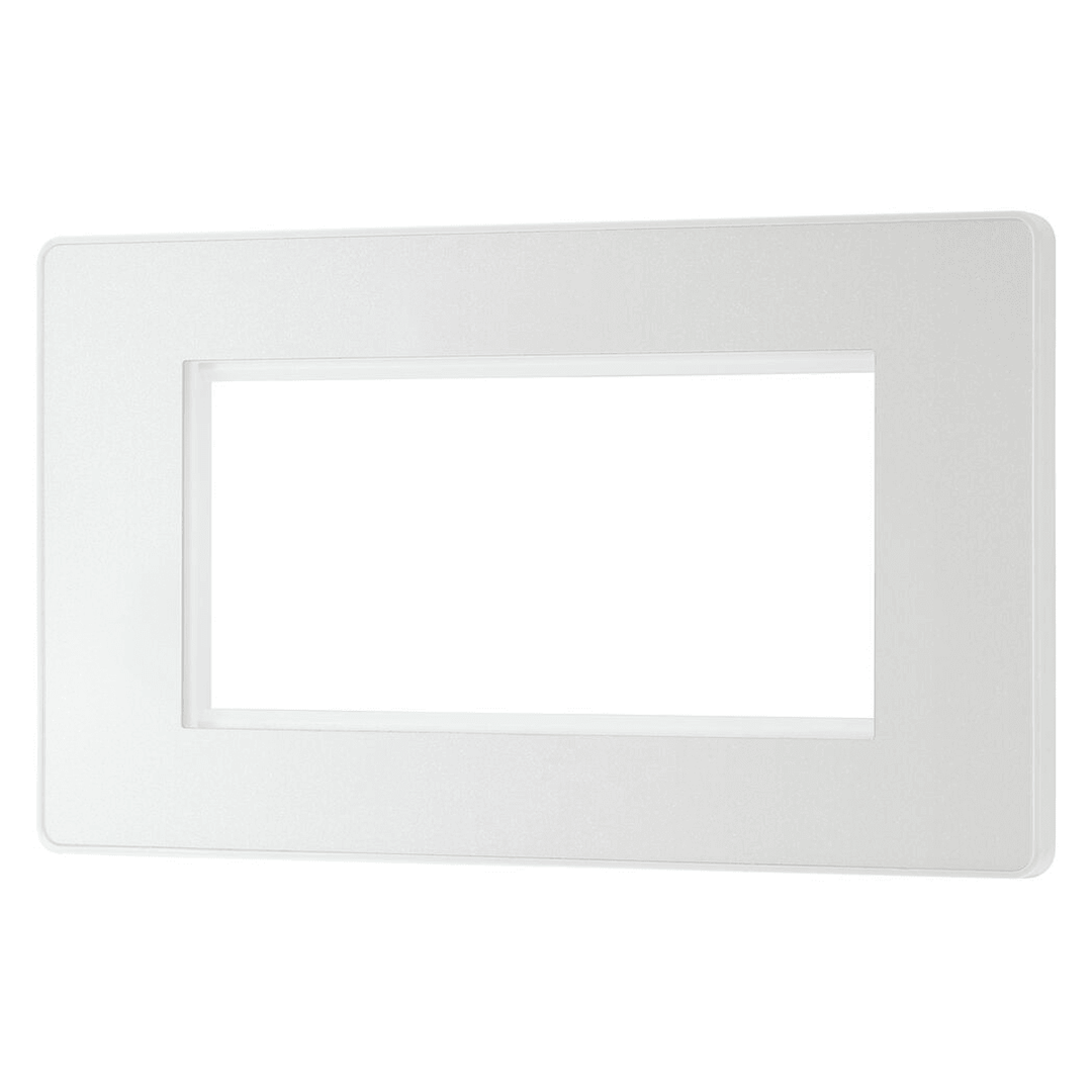 BG Evolve Quadruple Rectangle Front Plate (100 X 50) Pearlescent White PCDCLEMR4W-01