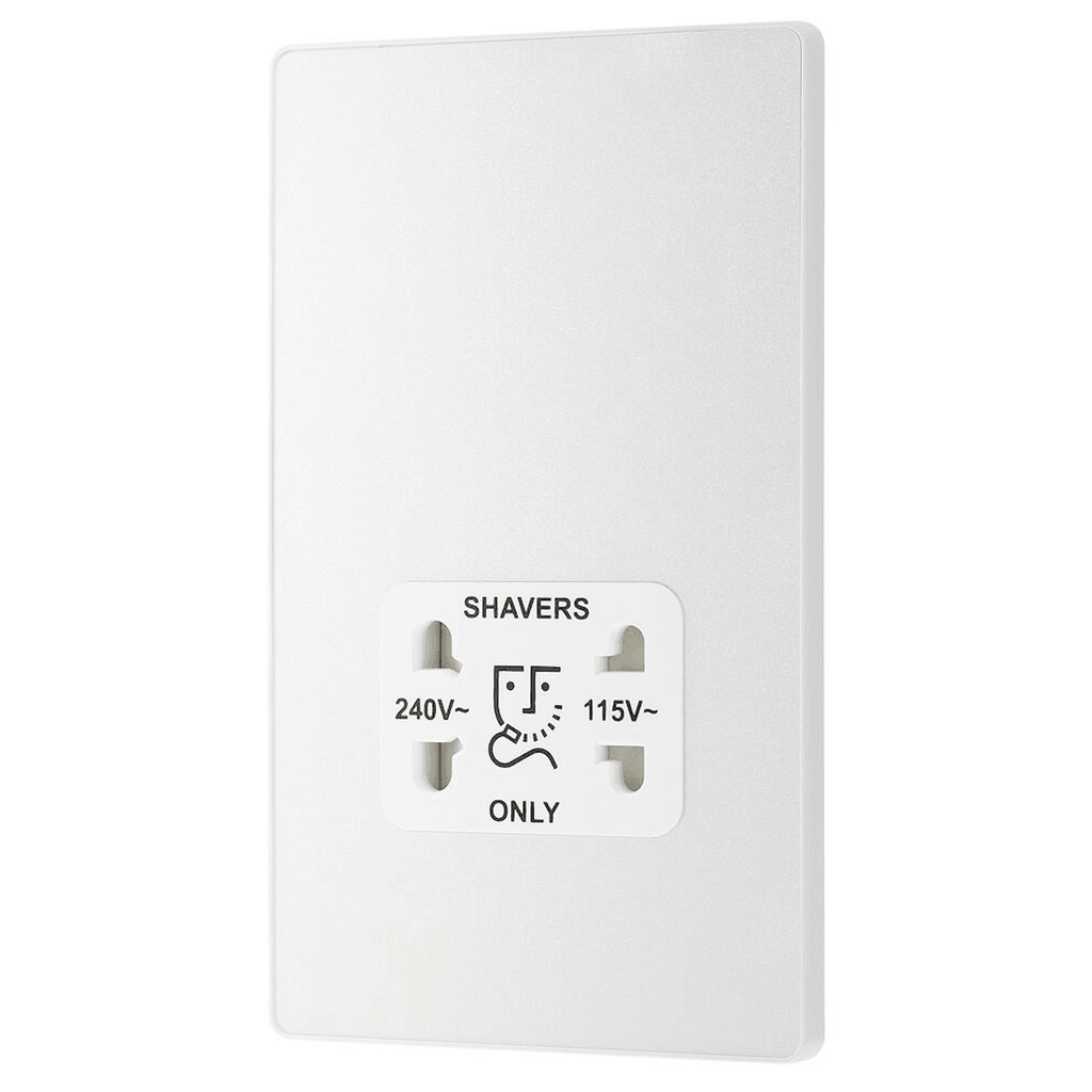 BG Evolve Dual Voltage Shaver Socket 115/240V Pearlescent White PCDCL20W-01