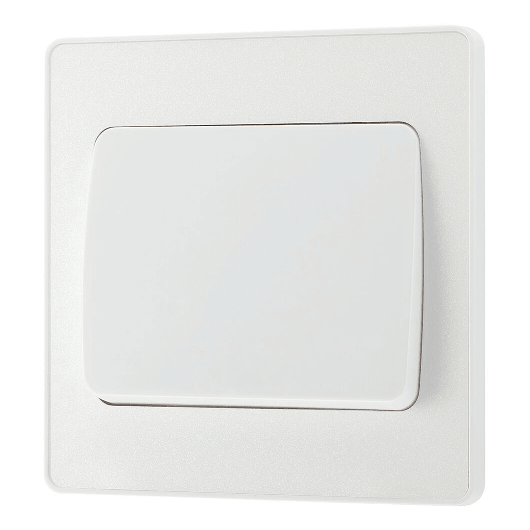 BG Evolve Pearlescent White Single Light Switch 20a 2W PCDCL12WW-01