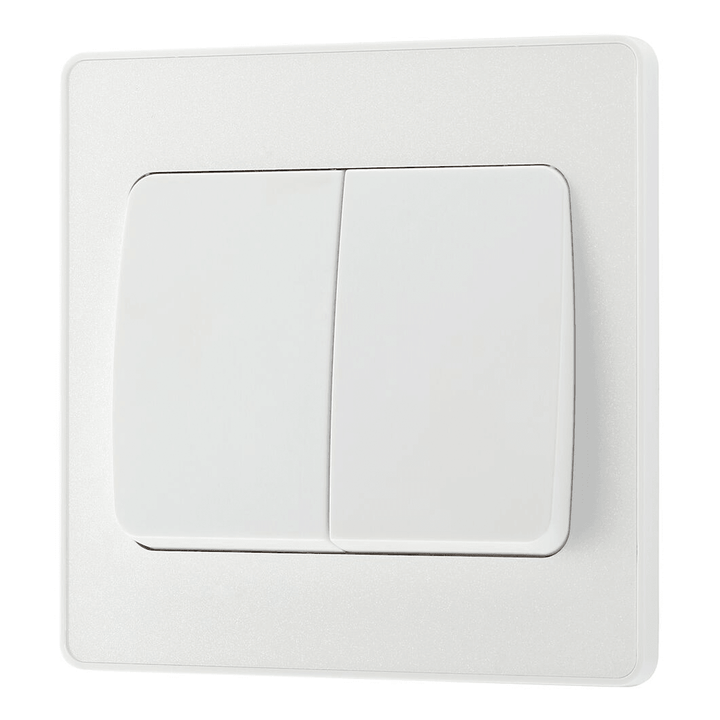 BG Evolve Pearlescent White Double Light Switch 20a 2W PCDCL12WW-01