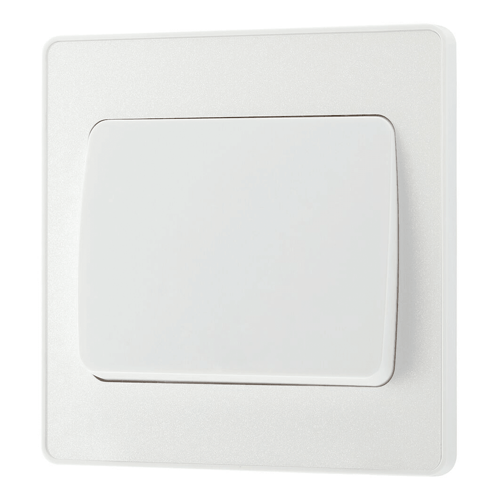 BG Evolve Single Light Switch 20a 16AX 2 Way, Wide Rocker Pearlescent White PCDCL12WW-01