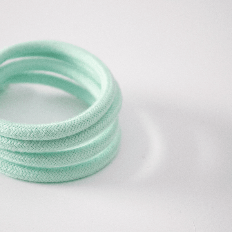 Prisma Milk Mint 3 Core Round Electric Cable Covered by Cotton Solid Colour Fabric RC34