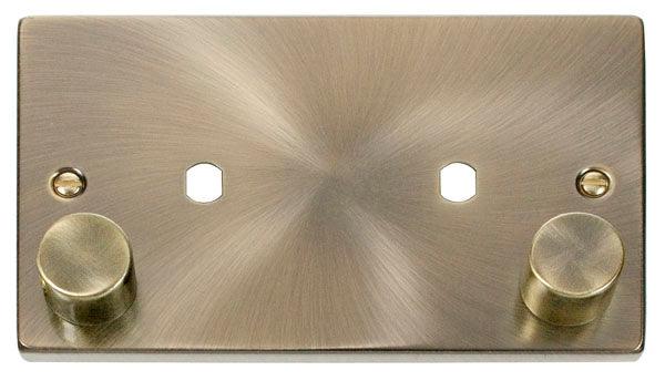 Click Deco 2G Double Plate 2G Double Dimmer (Plate Only) Antique Brass