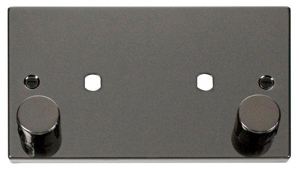 Click Deco 2G Double Plate 2G Double Dimmer (Plate Only) Black Nickel 