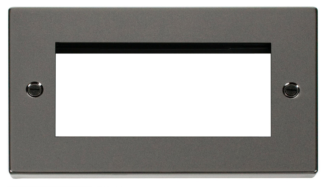 Click Deco Frontplate 2G Quad Module Euro Plate Black Nickel VPBN312B