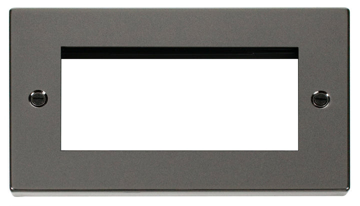 Click Deco Frontplate 2G Quad Module Euro Plate Black Nickel VPBN312B