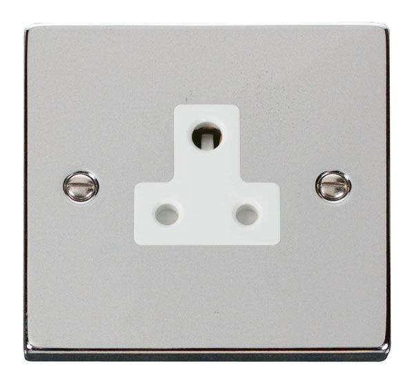 Click Deco Socket 1G Unswitched Socket 5A Chrome White VPCH038WH