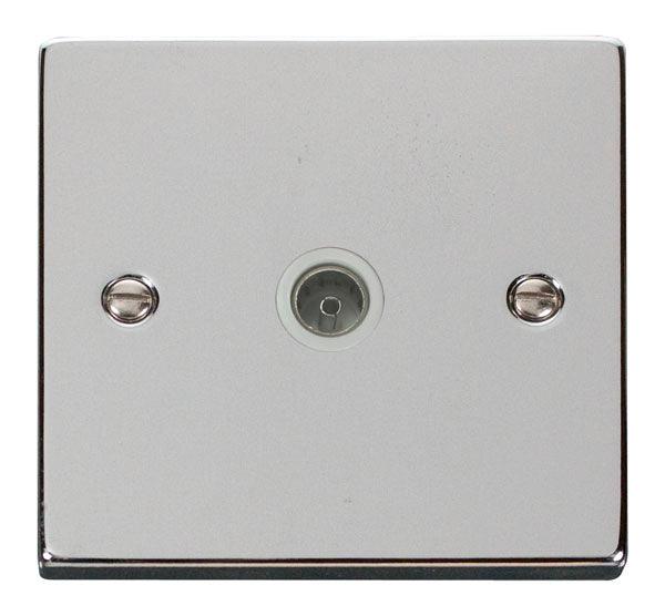 Click Deco Single Coaxial Socket Chrome White VPCH065WH