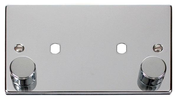 Click Deco 2G Double Plate 2G Double Dimmer (Plate Only) Chrome VPCH1