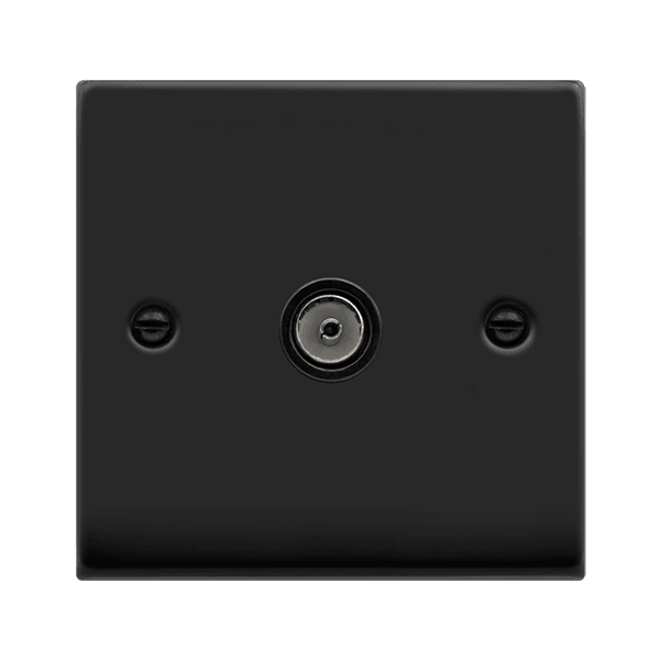 Click Deco Single Coaxial Socket Matt Black Black VPMB065BK