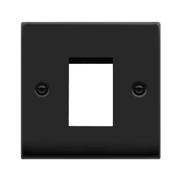 Click Deco Frontplate 1G Single Module Euro Plate Matt Black VPMB310