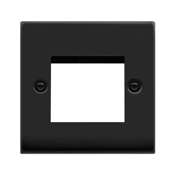 Click Deco Frontplate 1G Double Module Euro Plate Matt Black VPMB311