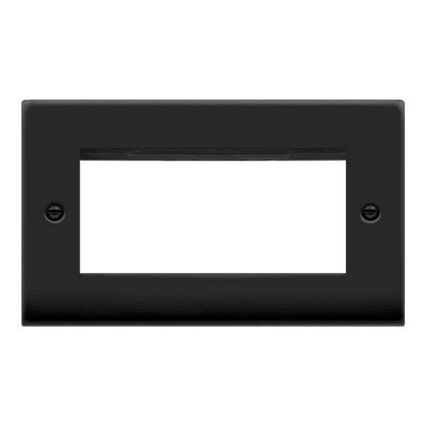 Click Deco Frontplate 2G Quad Module Euro Plate Matt Black VPMB312BK