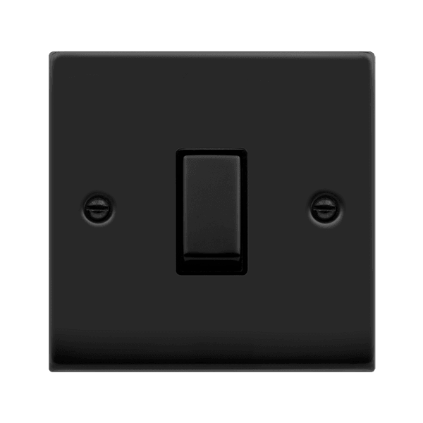 Click Deco 10A Intermediate Single Light Switch Matt Black Black VPMB4