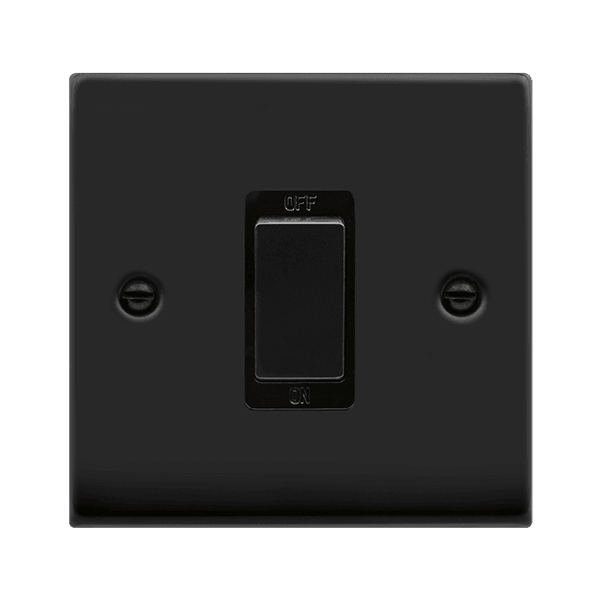Click Deco 45A Single Isolator Switch DP Matt Black Black VPMB500BK