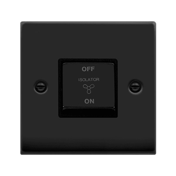 Click Deco Fan Isolator Switch TP Matt Black Black VPMB520BK
