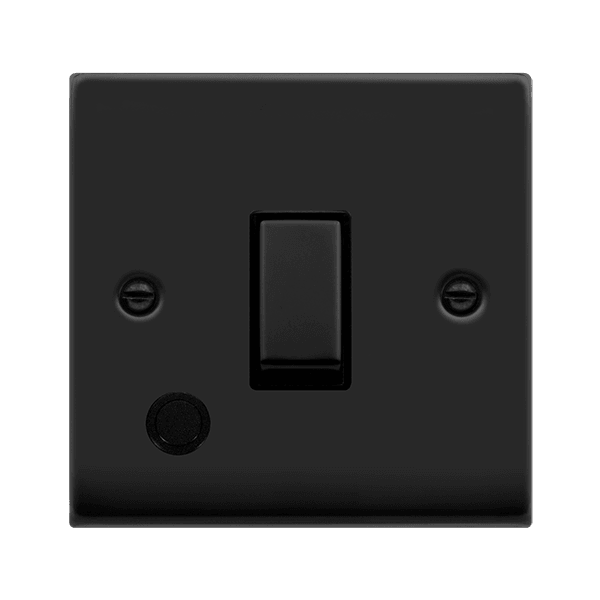 Click Deco 20A Switch C/W Flex Outlet Matt Black Black VPMB522BK