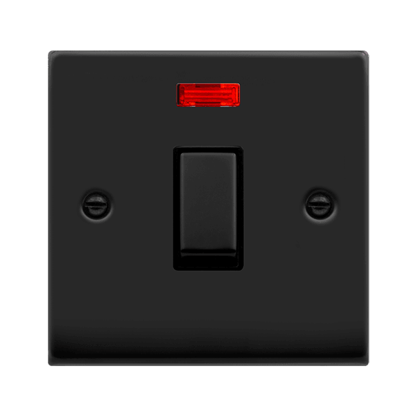 Click Deco 20A Switch Neon Matt Black Black VPMB723BK