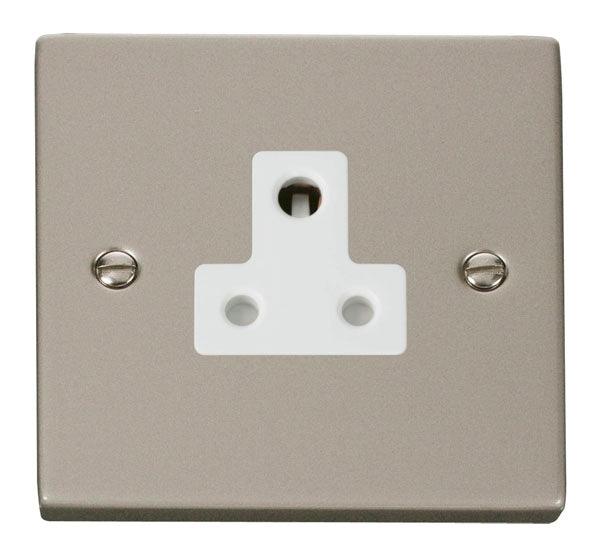 Click Deco Socket 1G Unswitched Socket 5A Pearl Nickel White VPPN038WH