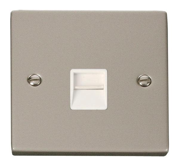 Click Deco Telephone Socket Secondary Pearl Nickel White VPPN125WH