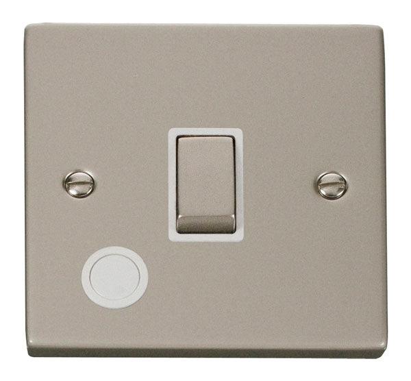 Click Deco 20A Switch C/W Flex Outlet Pearl Nickel White VPPN522WH