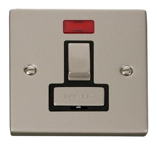Click Deco 13A Switch Fuse Spur Neon Pearl Nickel Black VPPN752BK