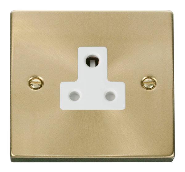 Click Deco Socket 1G Unswitched Socket 5A Satin Brass White VPSB038WH