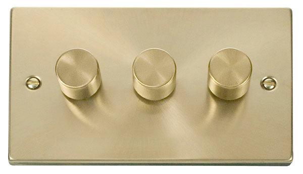 Click Deco 3G Triple Dimmer (Plate Only) Satin Brass VPSB153PL
