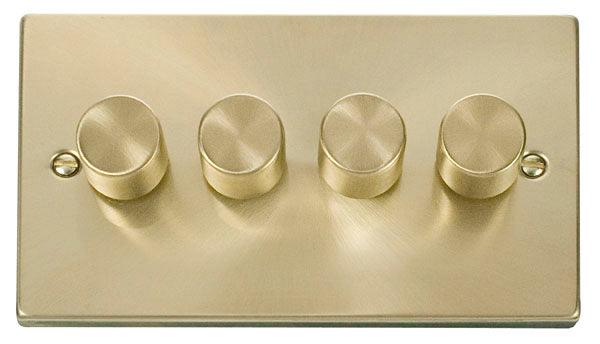 Click Deco 4G Quad Dimmer (Plate Only) Satin Brass VPSB154PL