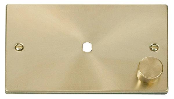 Click Deco 2G Double Plate 1G Single Dimmer (Plate Only) Satin Brass 