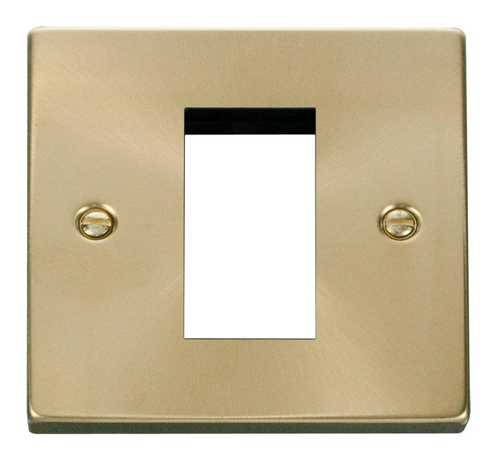 Click Deco Frontplate 1G Single Module Euro Plate Satin Brass VPSB310
