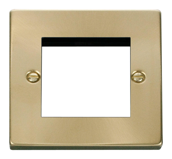 Click Deco Frontplate 1G Double Module Euro Plate Satin Brass VPSB311