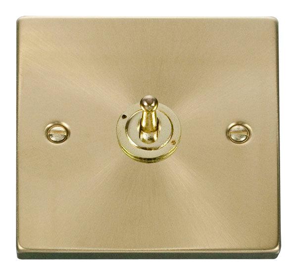 Click Deco 10A 2 Way Single Toggle Light Switch Satin Brass VPSB421
